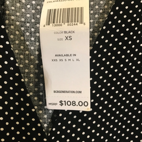BCBG Black Polka Dot Wrap Dress - Picture 2 of 5